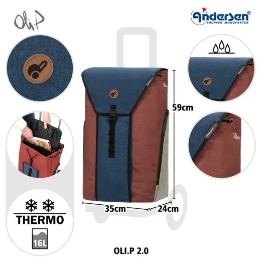 ANDERSEN Shopper Tasche Oli P 2.0 blau