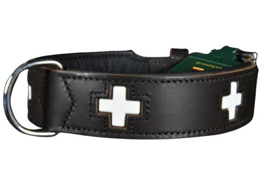 HUNTER Hundehalsband Swiss Nickel Nappa dunkelbraun 50 cm