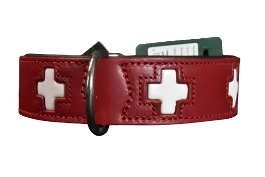 HUNTER Hundehalsband Swiss Nickel Nappa rot 47 cm