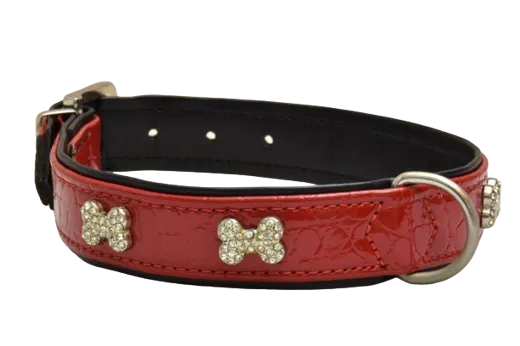 HUNTER Hundehalsband Artleder rot 32 cm