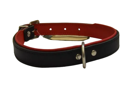 HUNTER Hundehalsband Black + Colour rot 42 cm