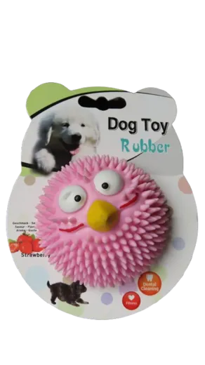 Rubber Dog Toy S pink